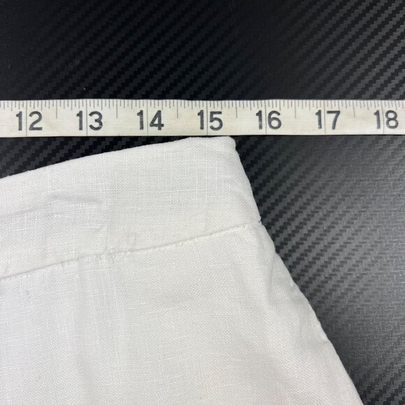 Jillian Jones Wide-Leg Linen Pants Cropped Women’s Sz 12 White Fruit Embroidery - Picture 8 of 15